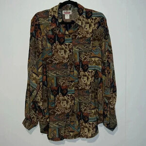 Vintage Jeri Marque by C’Mon Sportswear Long Sleeve Women's Button Up Blouse
